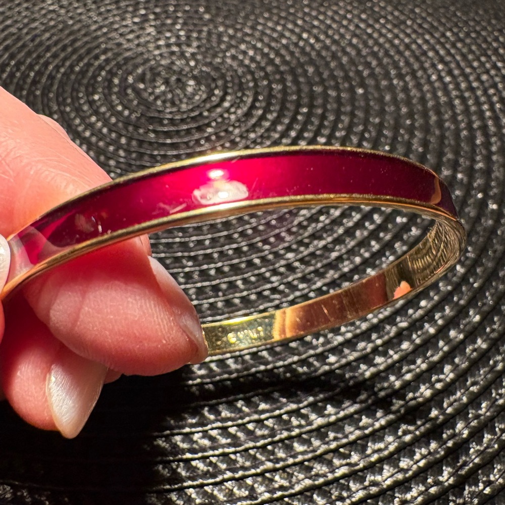 0144) Vintage Monet Red Enamel Bangle